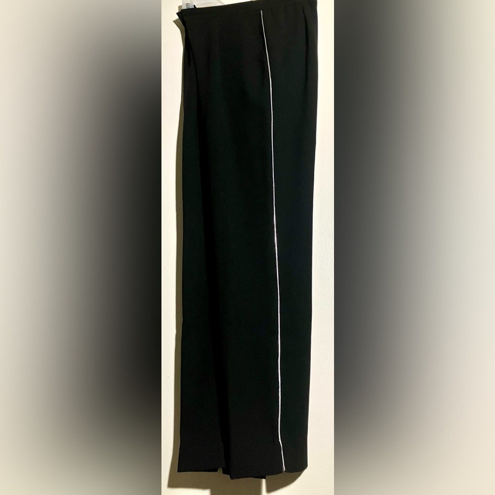 The White Company Elegant Black Trousers with iridescent White Trim